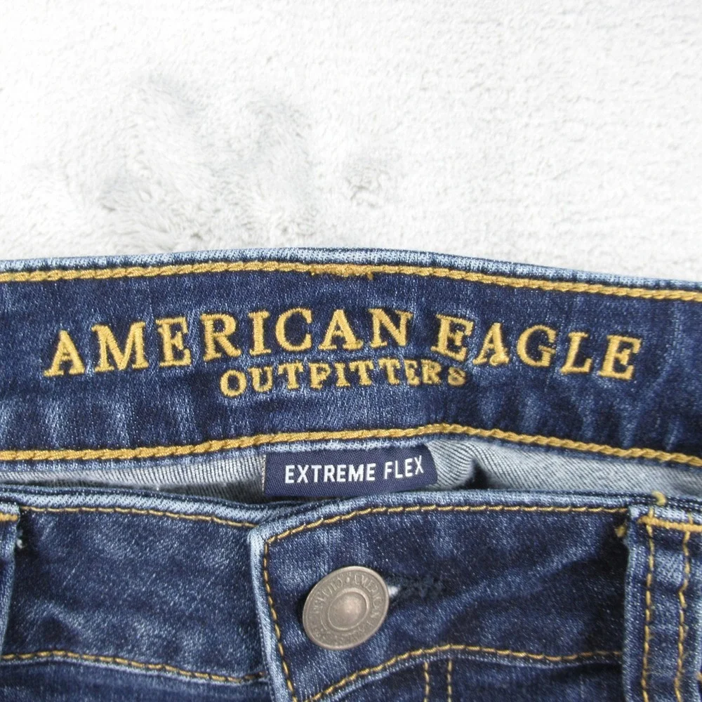 American Eagle Outfitters Mens Slim Straight Extreme Flex Dark Wash Jeans 31x32